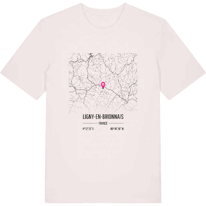 Ligny-en-Brionnais karta t-shirt – t-shirt från PinShirt