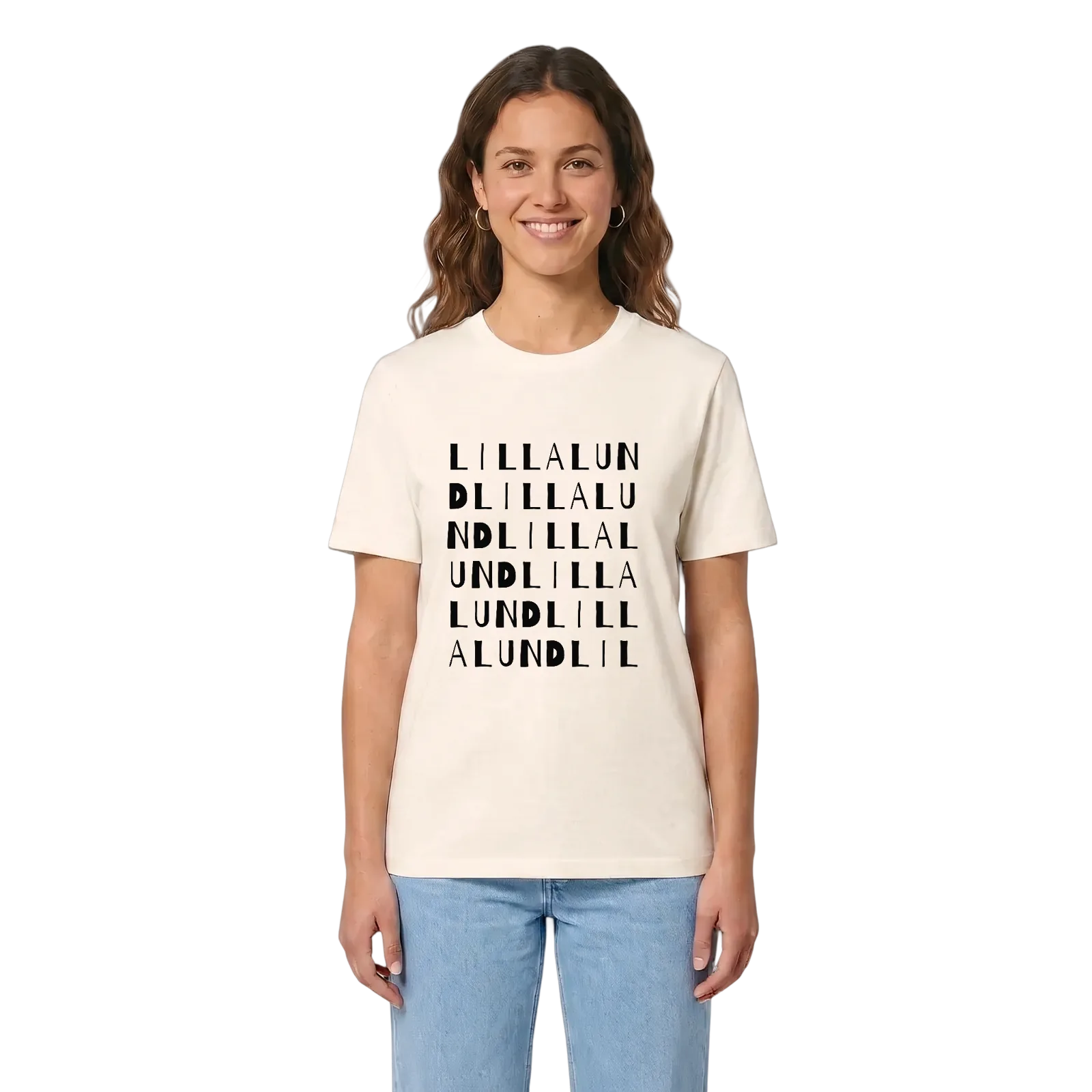 Lilla Lund ordlek t-shirt – Vintage White, i miljö