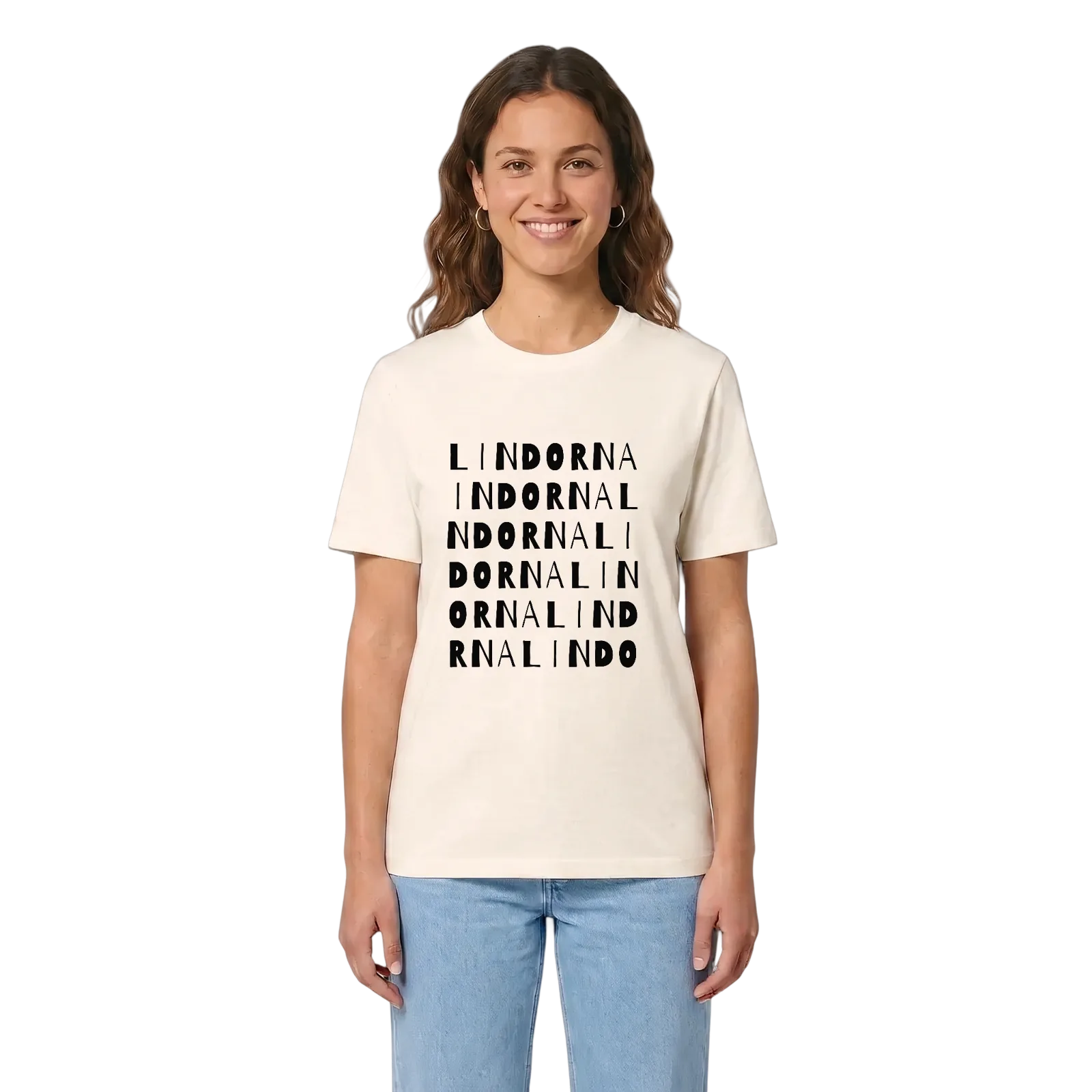 Lindorna ordlek t-shirt – Vintage White, i miljö