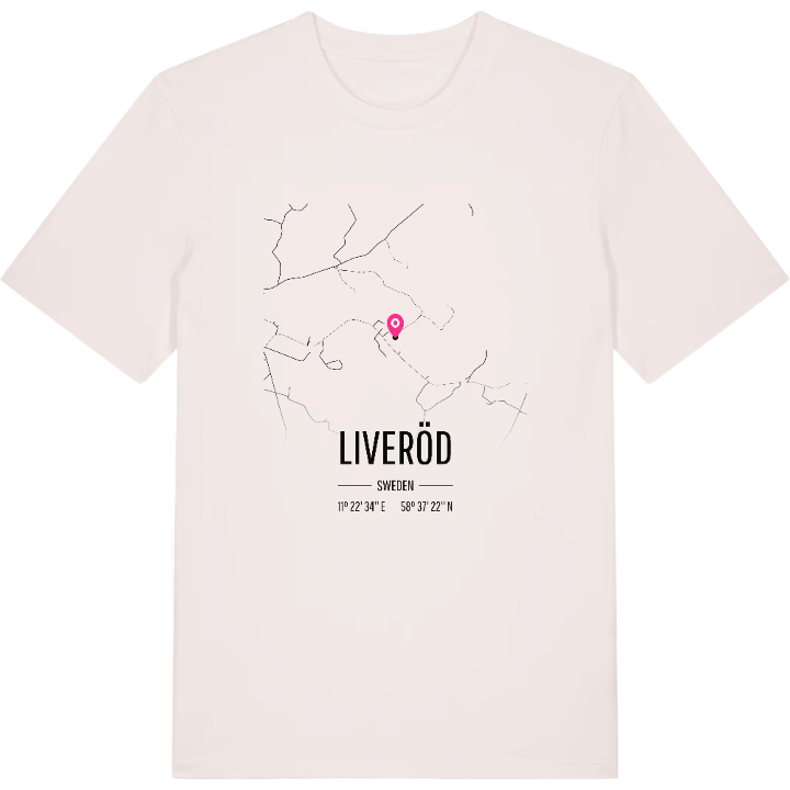 Liveröd karta t-shirt – t-shirt från PinShirt