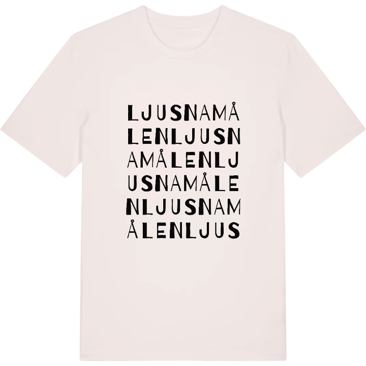 Ljusnamålen ordlek t-shirt – t-shirt från PinShirt