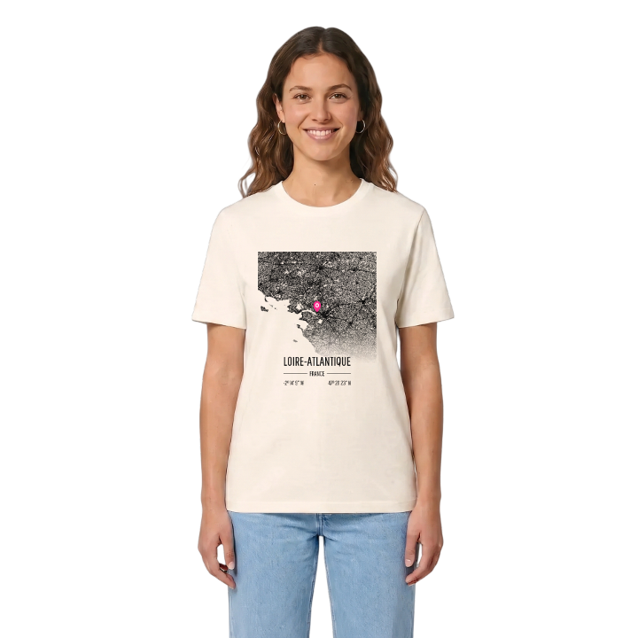 Loire-Atlantique karta t-shirt – t-shirt från PinShirt