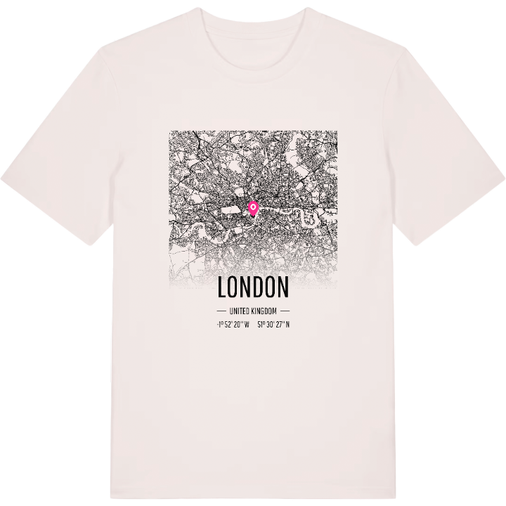 London karta t-shirt – t-shirt från PinShirt