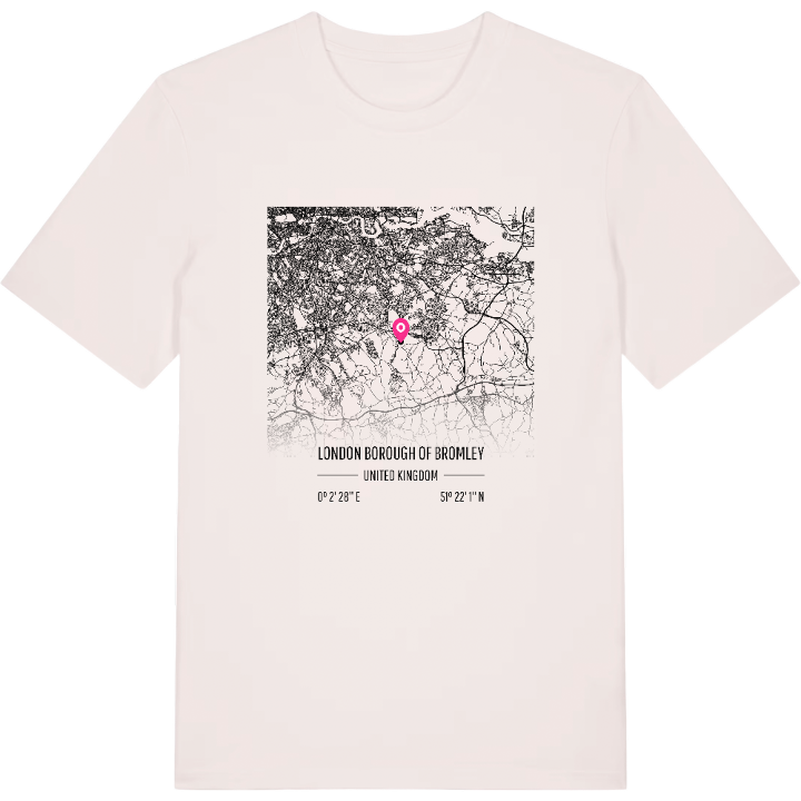 London Borough of Bromley karta t-shirt – t-shirt från PinShirt
