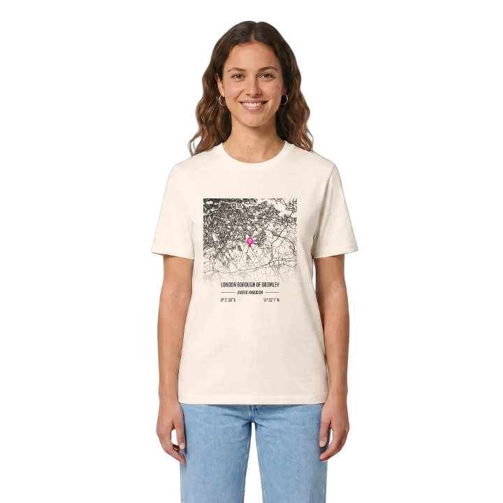 London Borough of Bromley karta t-shirt – t-shirt från PinShirt