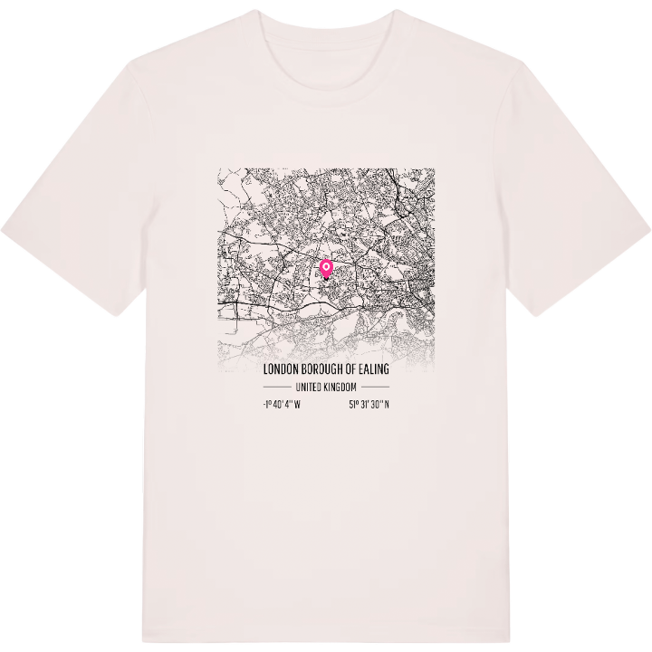 London Borough of Ealing karta t-shirt – t-shirt från PinShirt
