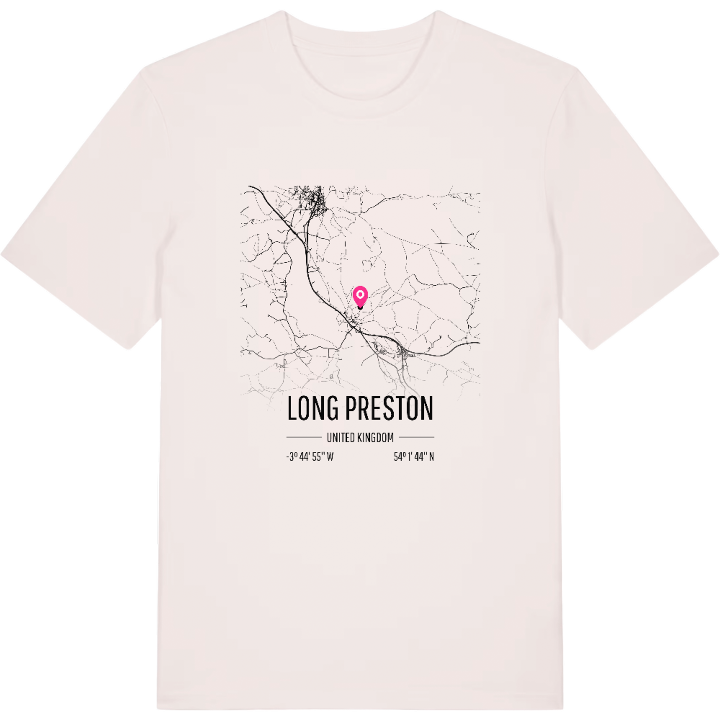 Long Preston karta t-shirt – t-shirt från PinShirt