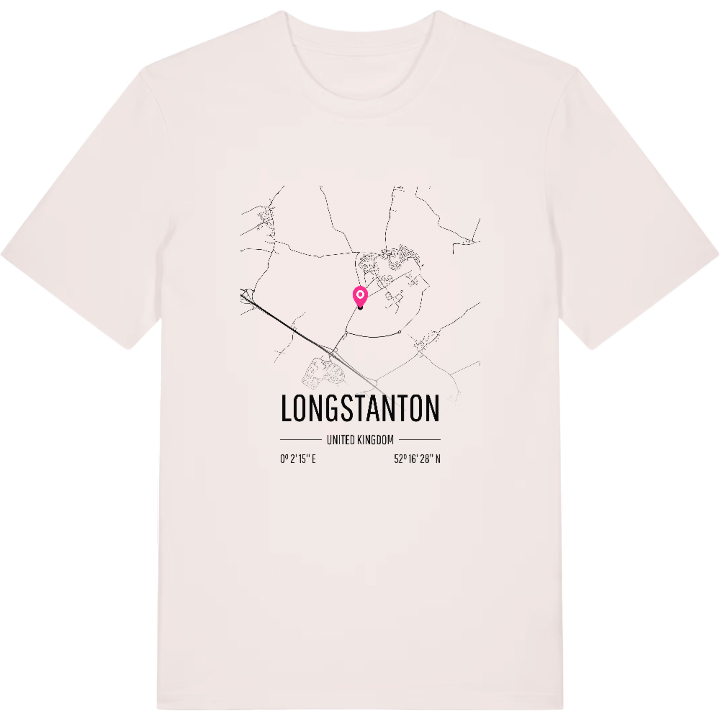 Longstanton karta t-shirt – t-shirt från PinShirt