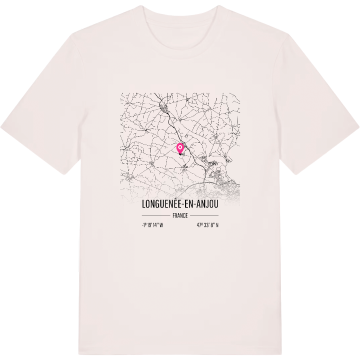 Longuenée-en-Anjou karta t-shirt – t-shirt från PinShirt