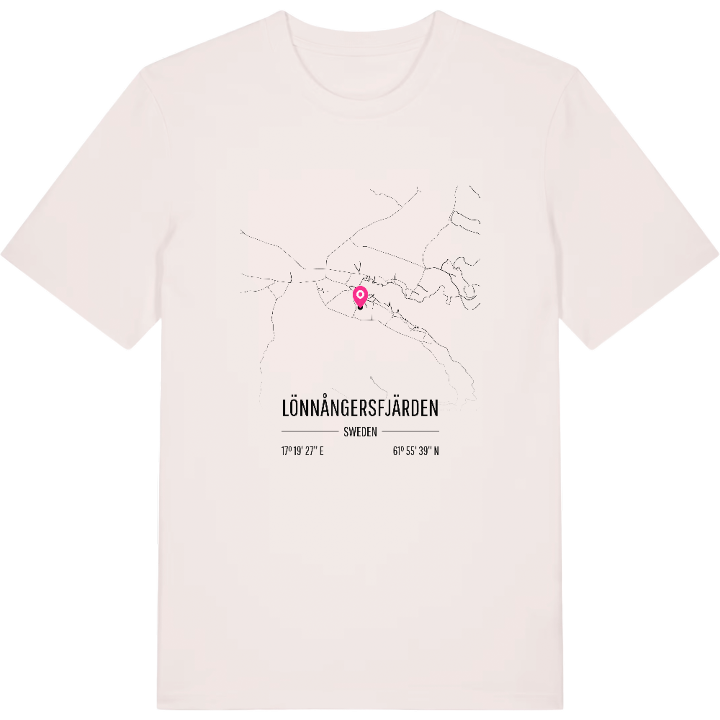 Lönnångersfjärden karta t-shirt – t-shirt från PinShirt