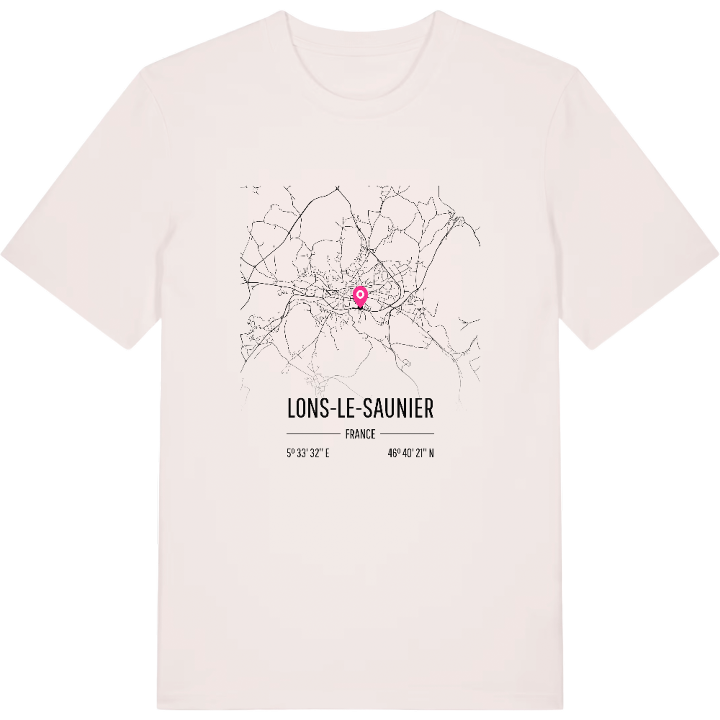 Lons-le-Saunier karta t-shirt – t-shirt från PinShirt
