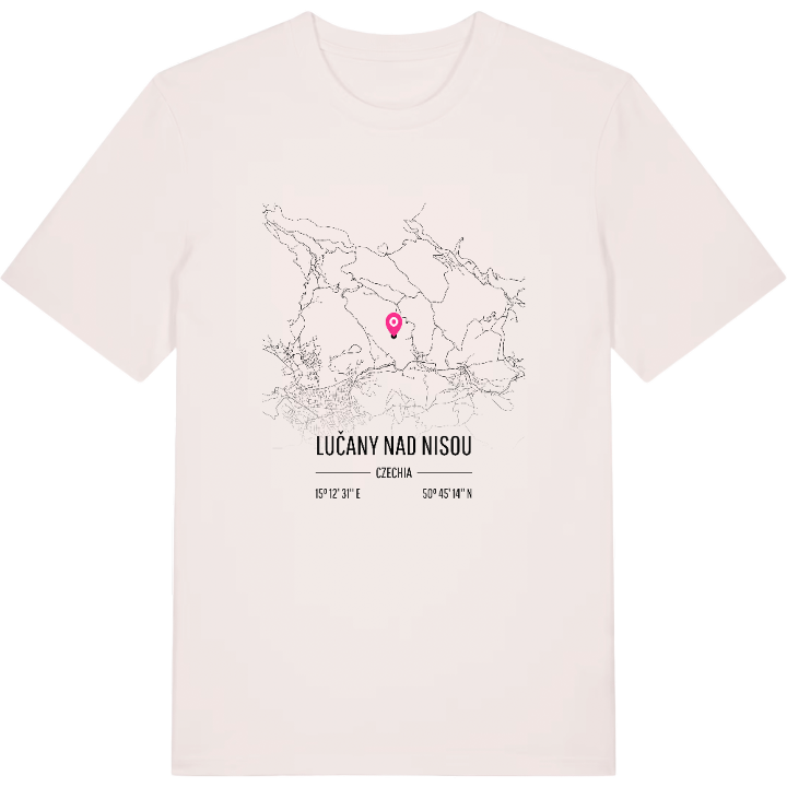 Lučany nad Nisou karta t-shirt – t-shirt från PinShirt