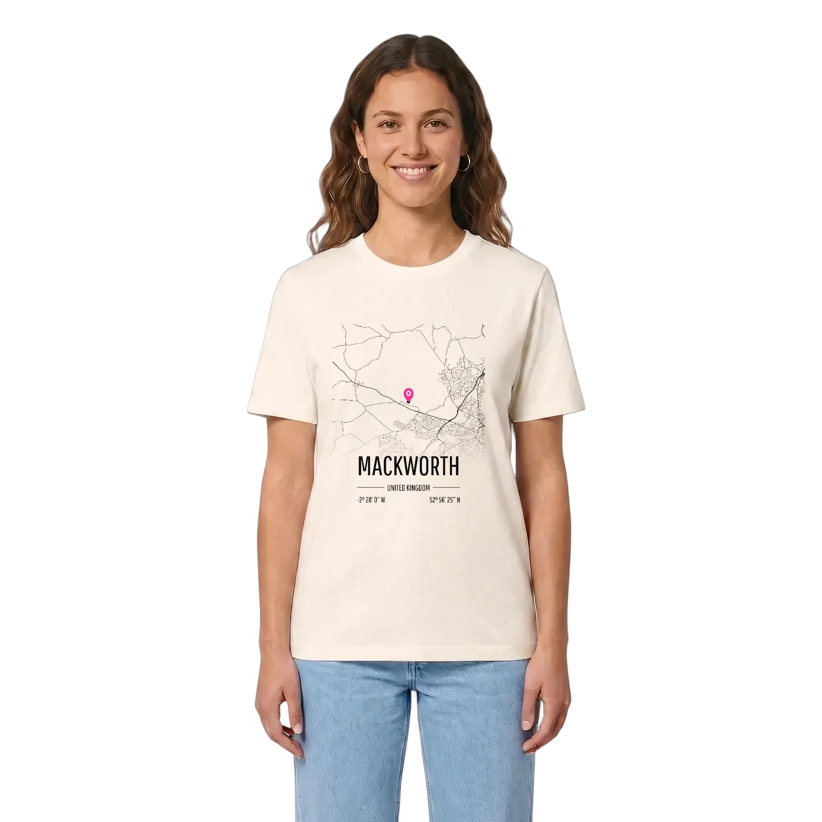 Mackworth karta t-shirt – Vintage White, i miljö