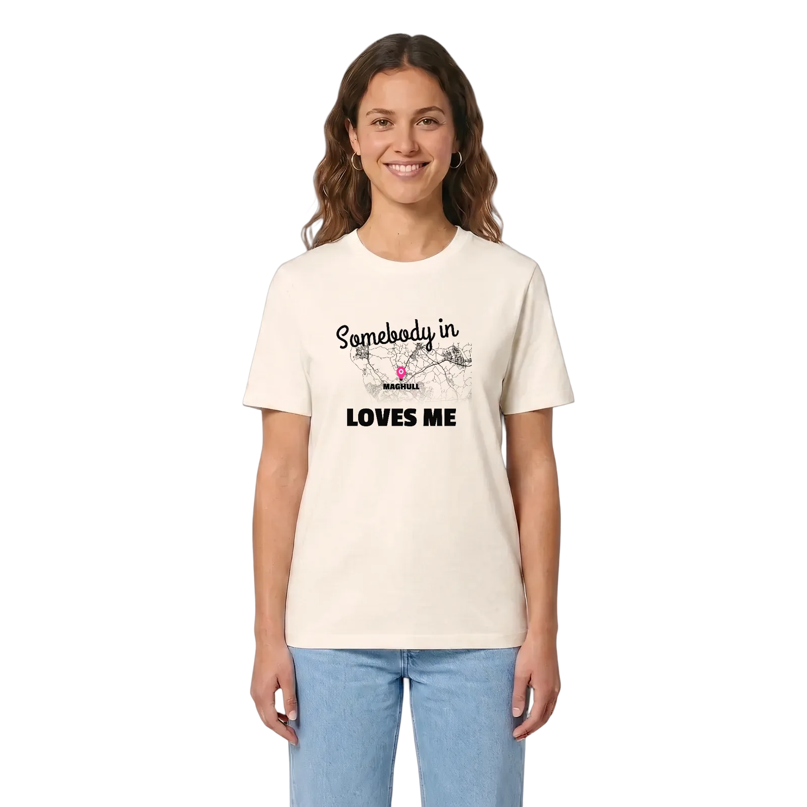 Någon i Maghull älskar mig t-shirt – Vintage White, i miljö