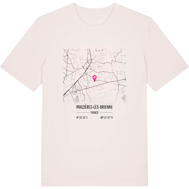 Maizières-lès-Brienne karta t-shirt – t-shirt från PinShirt