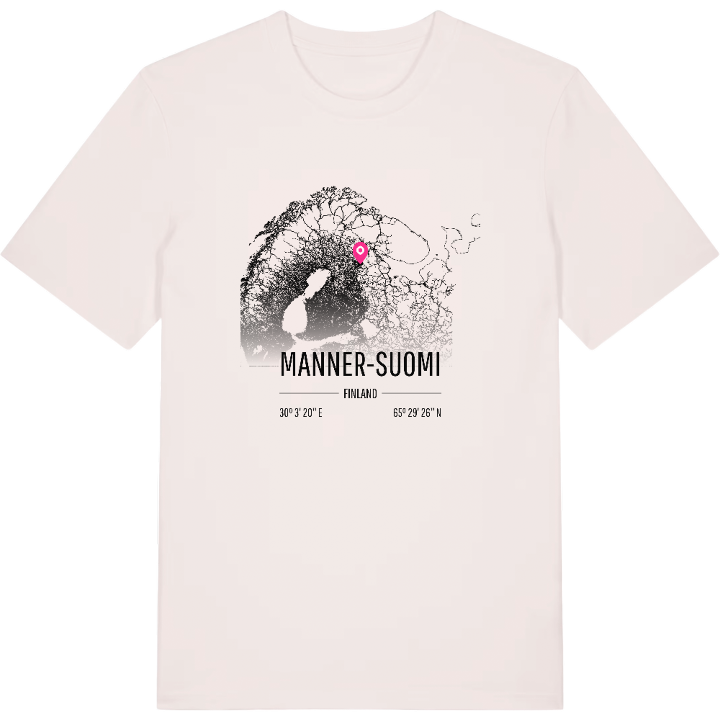 Manner-Suomi karta t-shirt – t-shirt från PinShirt