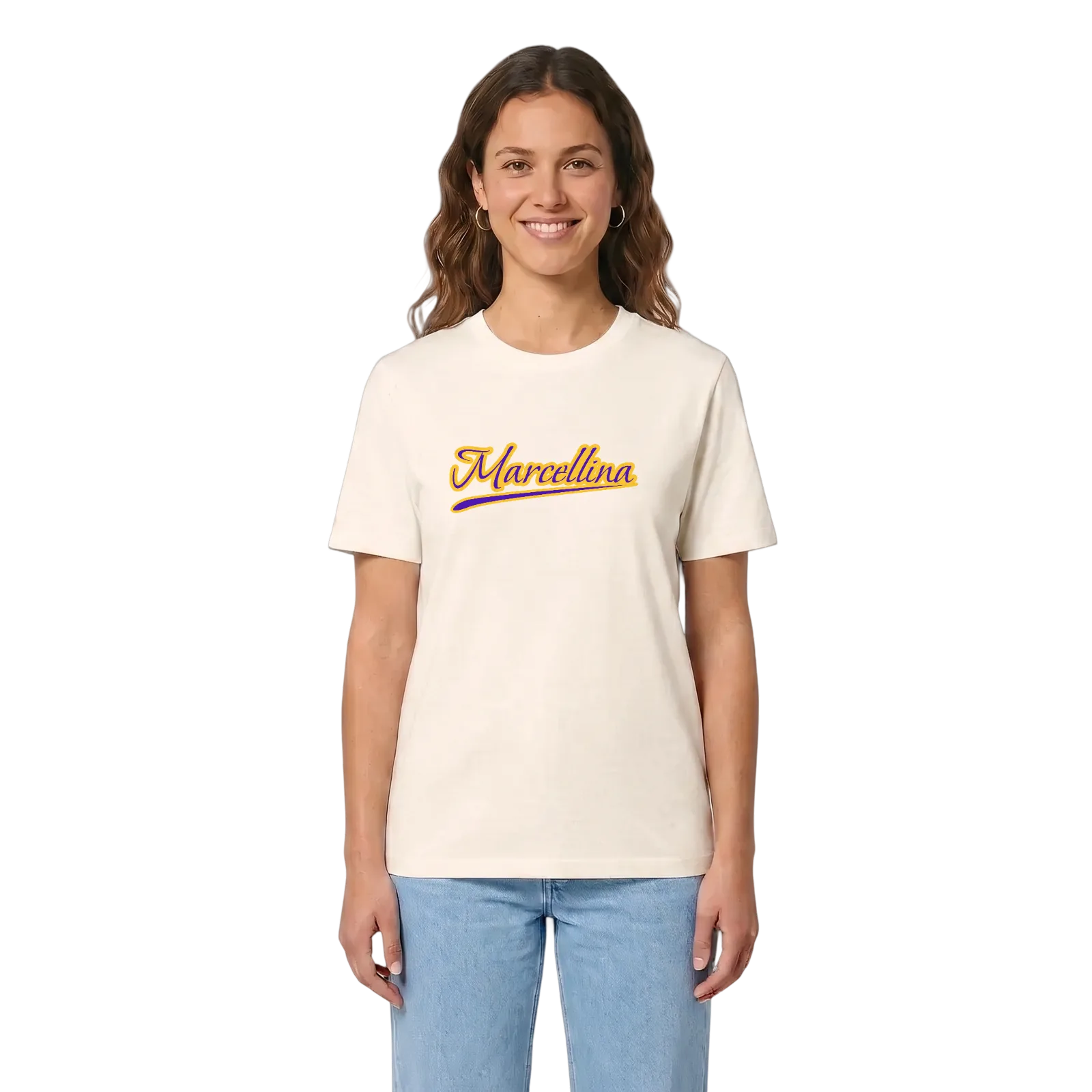 Marcellina baseball t-shirt – Vintage White, i miljö
