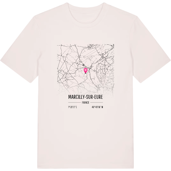 Marcilly-sur-Eure karta t-shirt – t-shirt från PinShirt