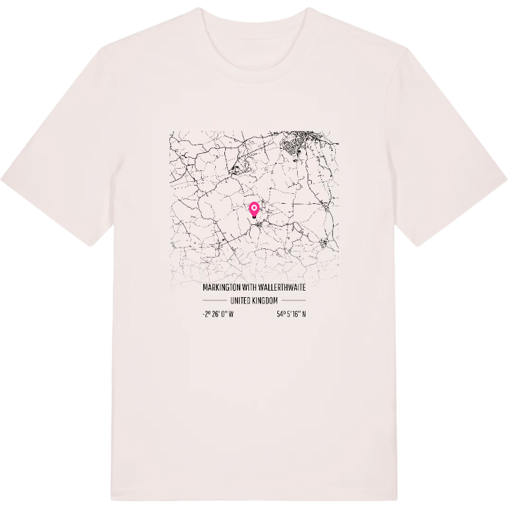 Markington with Wallerthwaite karta t-shirt – t-shirt från PinShirt