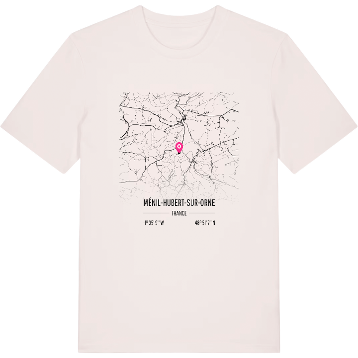 Ménil-Hubert-sur-Orne karta t-shirt – t-shirt från PinShirt
