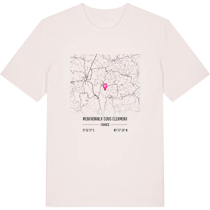 Menthonnex-sous-Clermont karta t-shirt – t-shirt från PinShirt