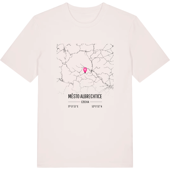 Město Albrechtice karta t-shirt – t-shirt från PinShirt