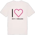 Jag älskar Mitt i världen t-shirt stort tryck