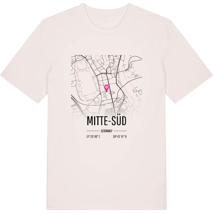Mitte-Süd karta t-shirt – t-shirt från PinShirt