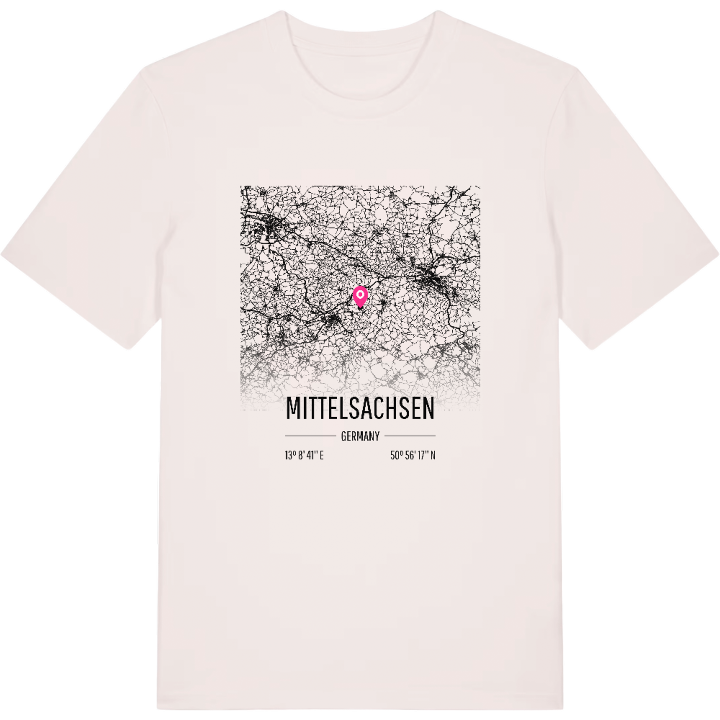 Mittelsachsen karta t-shirt – t-shirt från PinShirt