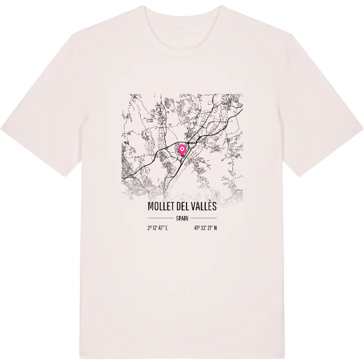 Mollet del Vallès karta t-shirt – t-shirt från PinShirt