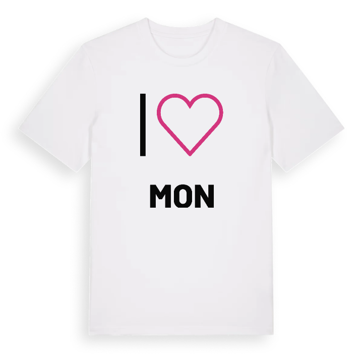 Jag älskar Mon t-shirt stort tryck – t-shirt från PinShirt
