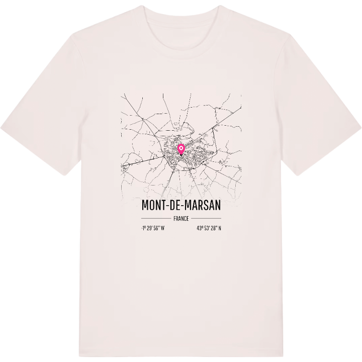 Mont-de-Marsan karta t-shirt – t-shirt från PinShirt
