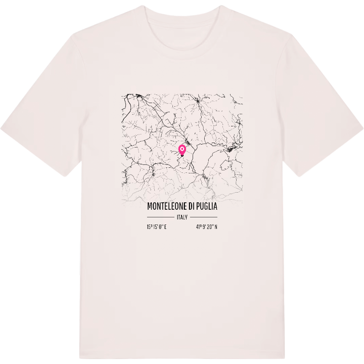 Monteleone di Puglia karta t-shirt – t-shirt från PinShirt