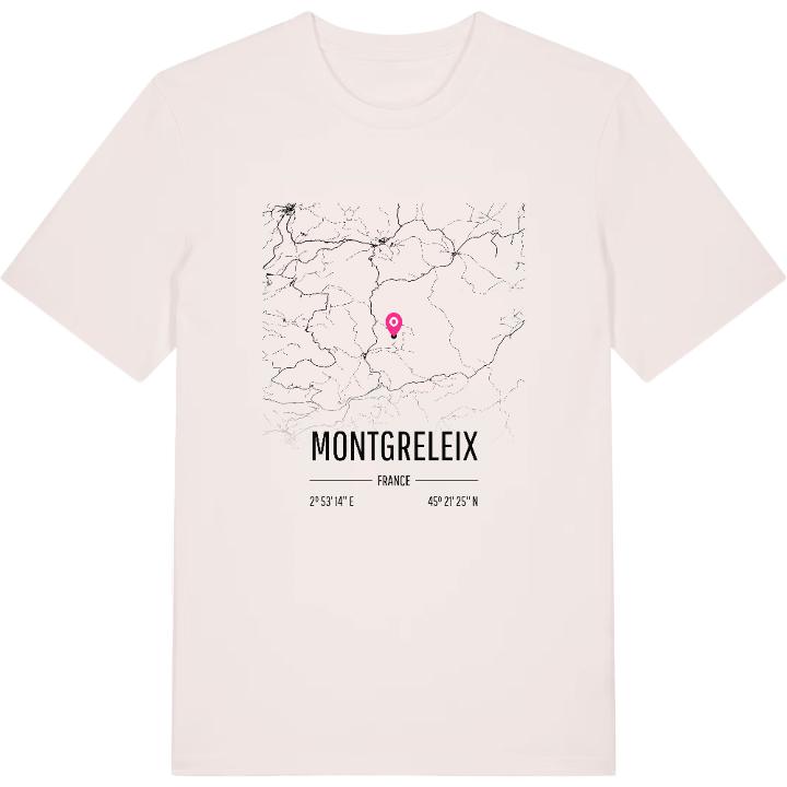 Montgreleix karta t-shirt – t-shirt från PinShirt