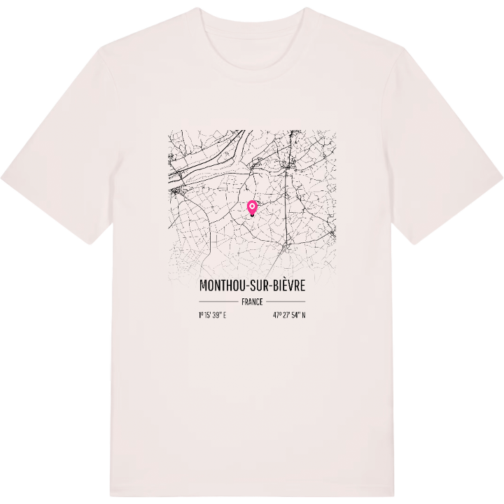 Monthou-sur-Bièvre karta t-shirt – t-shirt från PinShirt