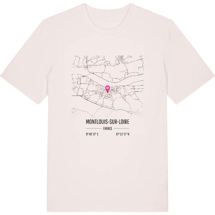 Montlouis-sur-Loire karta t-shirt – t-shirt från PinShirt