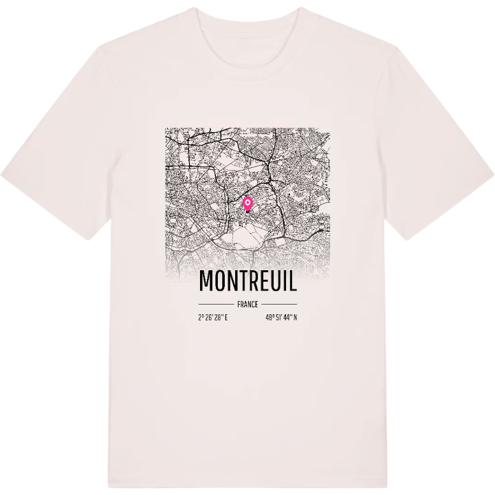 Montreuil karta t-shirt – t-shirt från PinShirt
