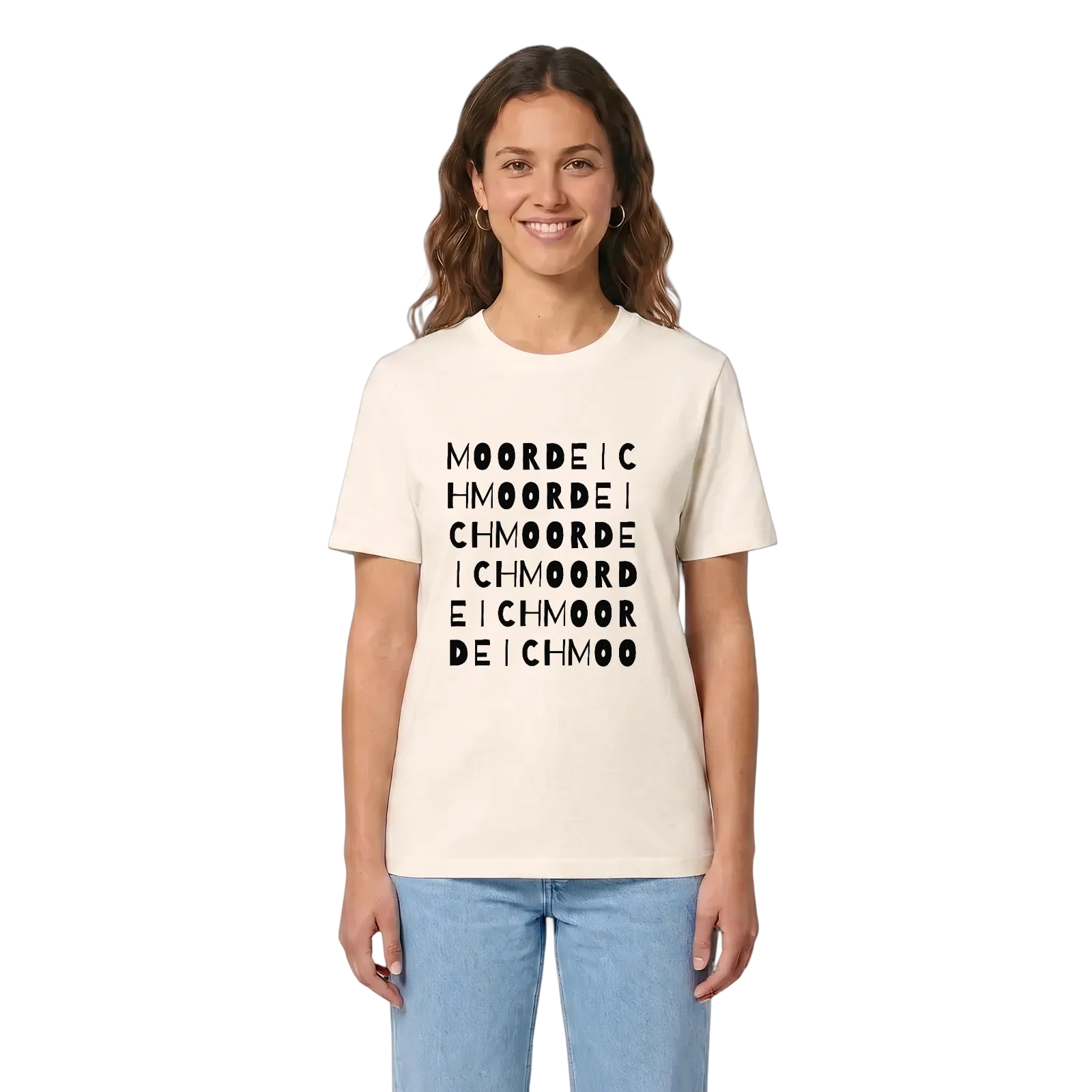 Moordeich ordlek t-shirt – Vintage White, i miljö