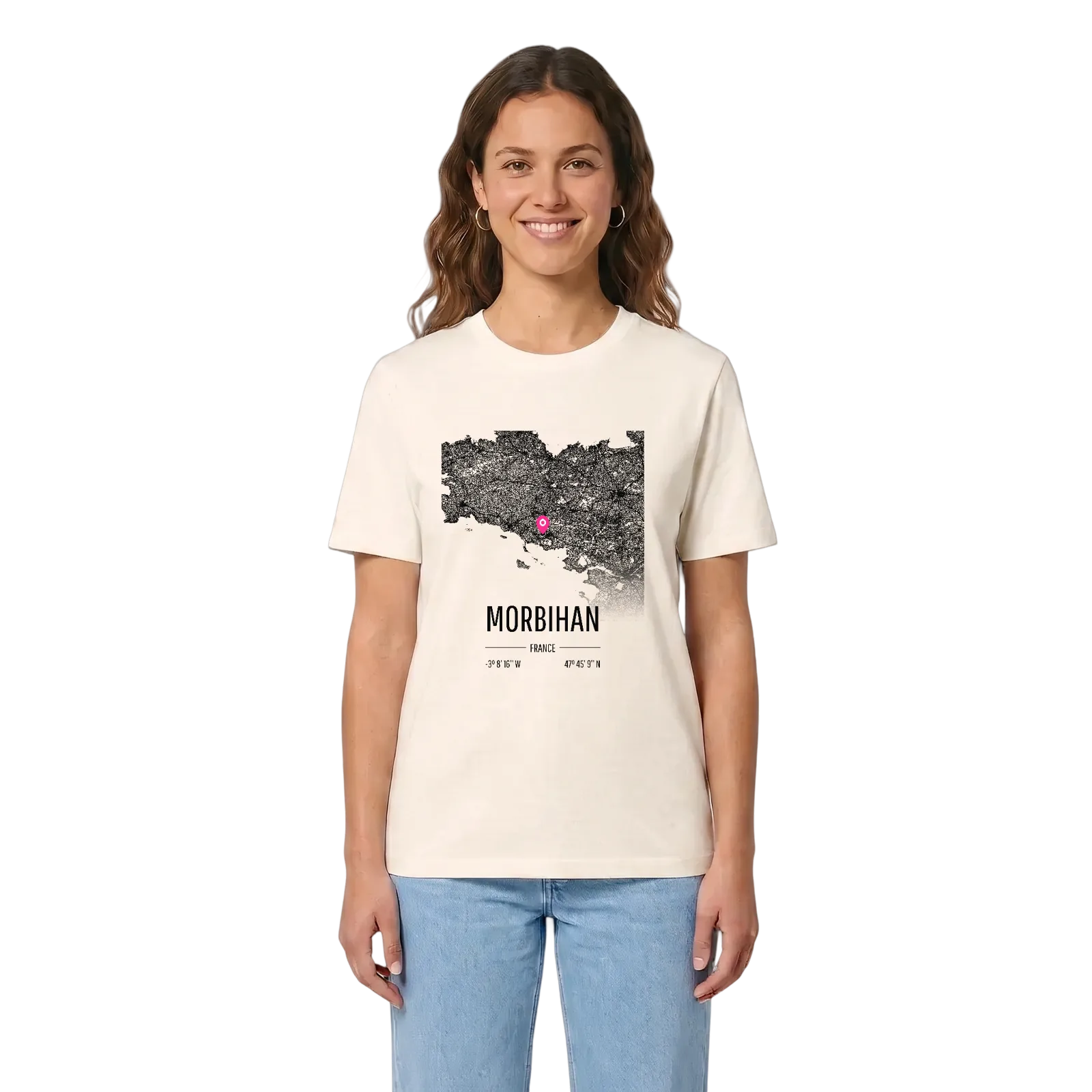 Morbihan karta t-shirt – Vintage White, i miljö