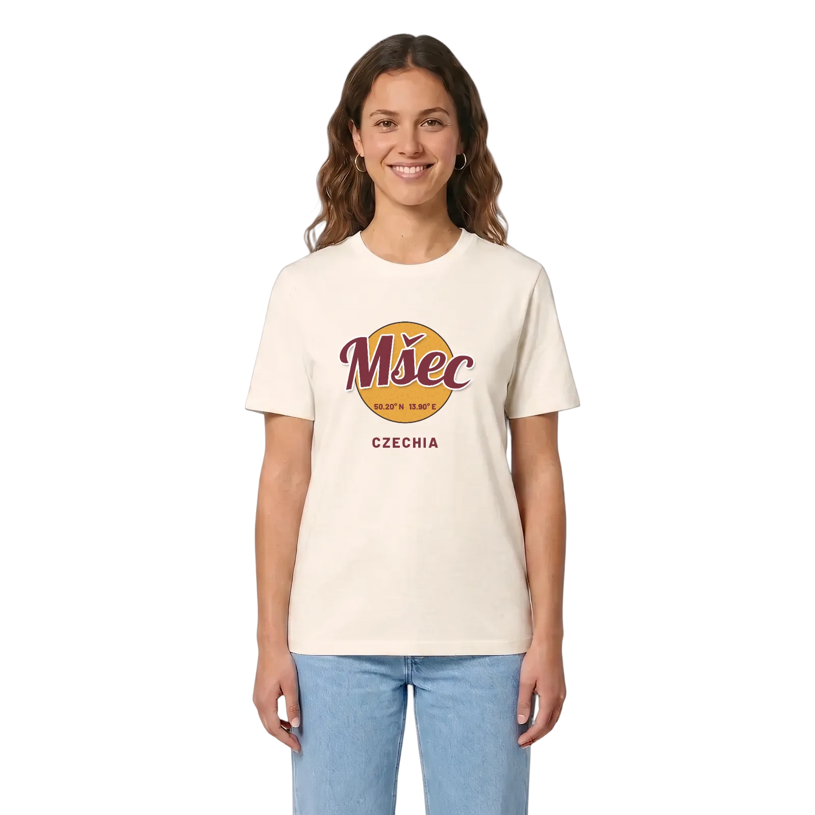 Mšec cirkel t-shirt – Vintage White, i miljö