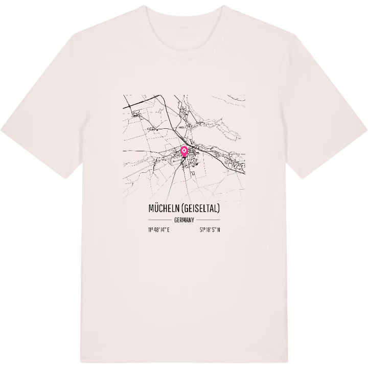 Mücheln (Geiseltal) karta t-shirt – t-shirt från PinShirt