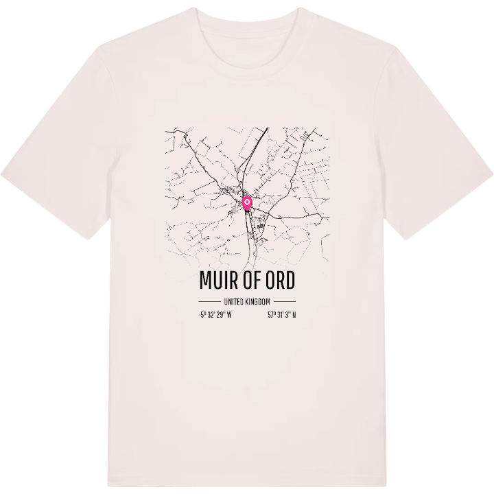 Muir of Ord karta t-shirt – t-shirt från PinShirt
