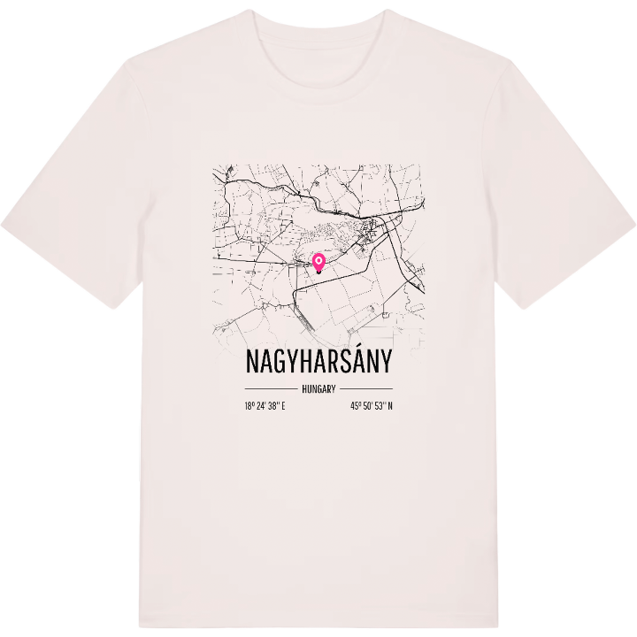 Nagyharsány karta t-shirt – t-shirt från PinShirt