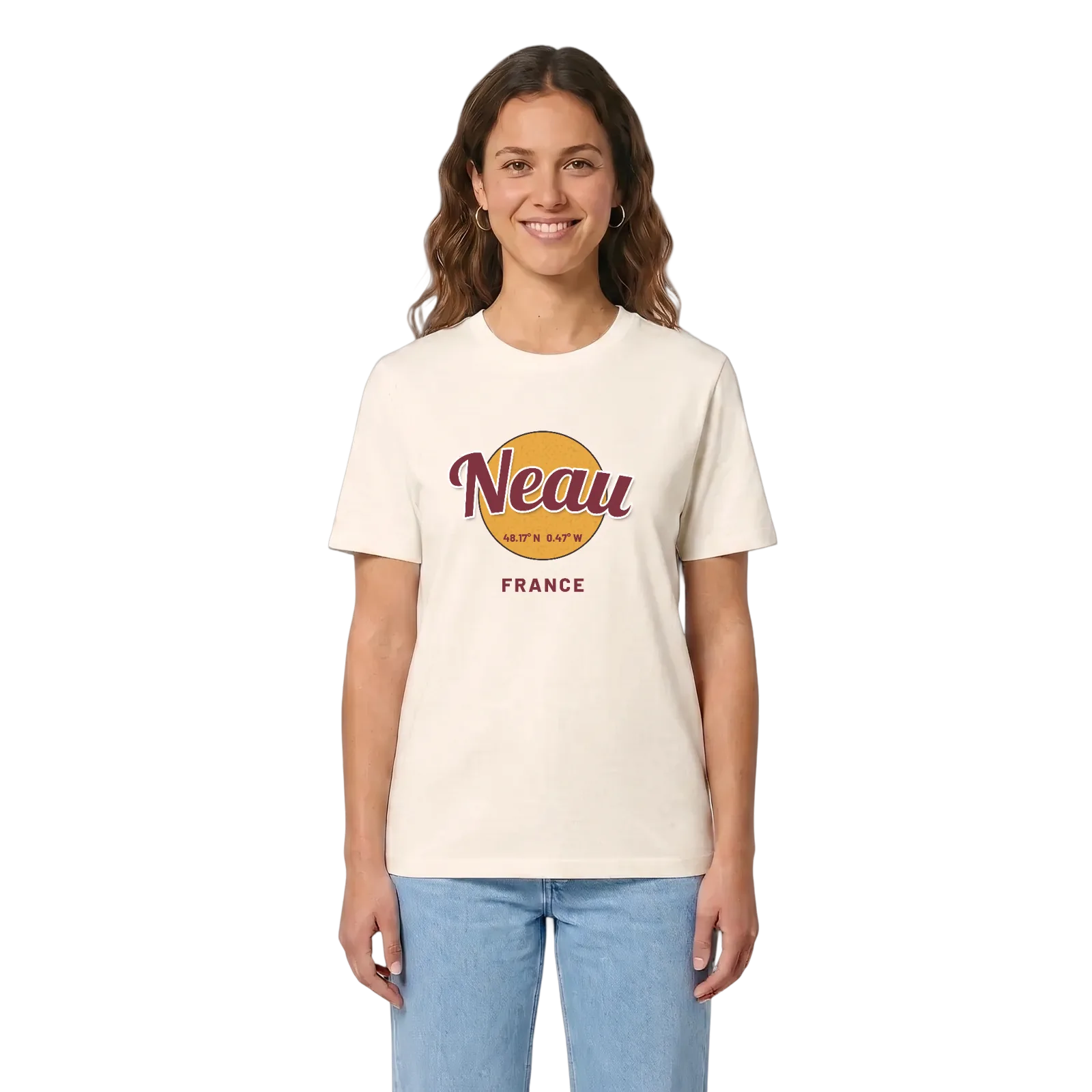 Neau cirkel t-shirt – Vintage White, i miljö