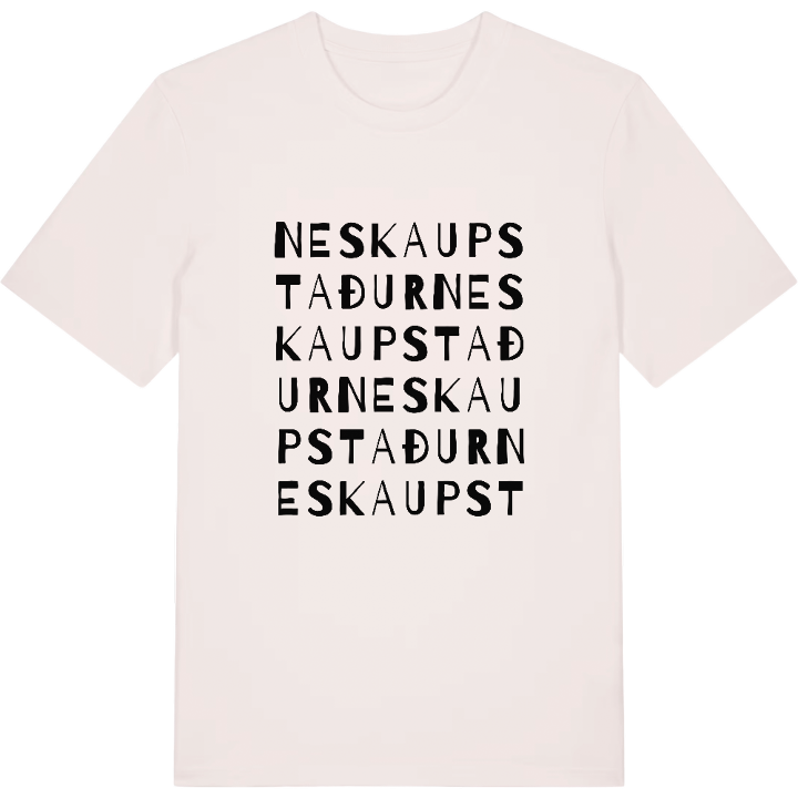 Neskaupstaður ordlek t-shirt – t-shirt från PinShirt