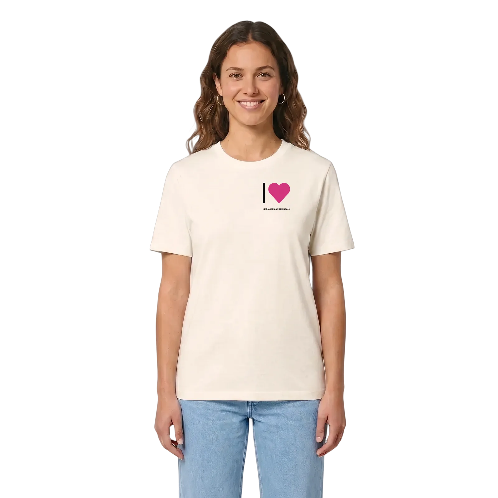 Jag älskar Neuhausen am Rheinfall t-shirt litet tryck – Vintage White, i miljö
