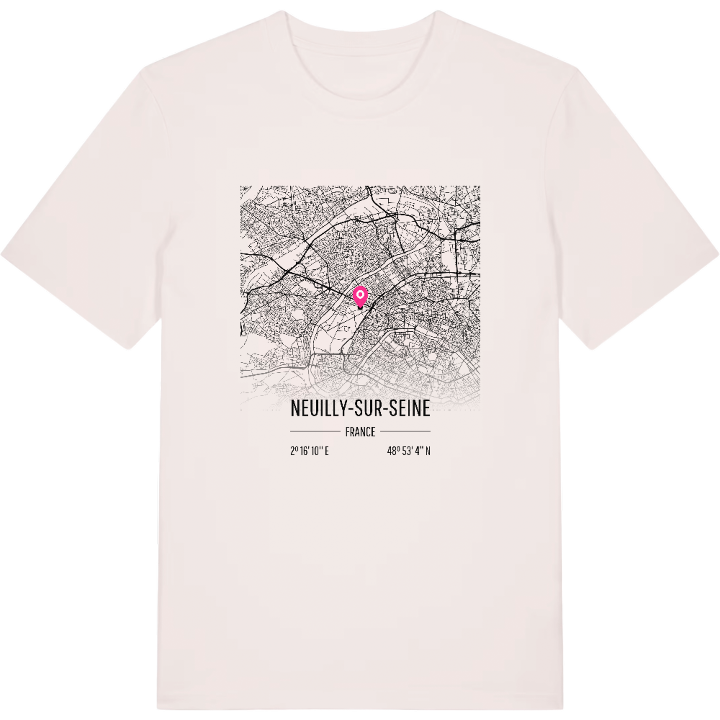 Neuilly-sur-Seine karta t-shirt – t-shirt från PinShirt