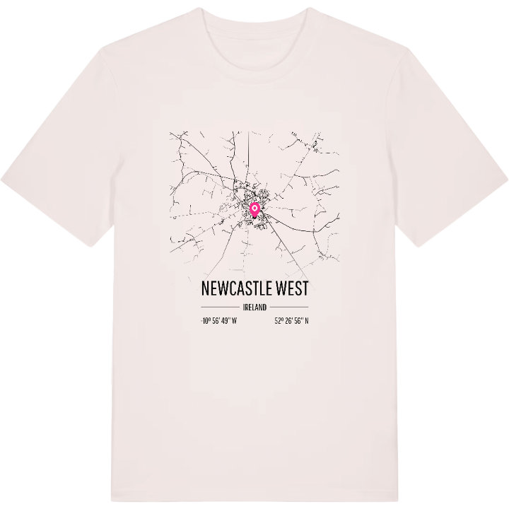Newcastle West karta t-shirt – t-shirt från PinShirt