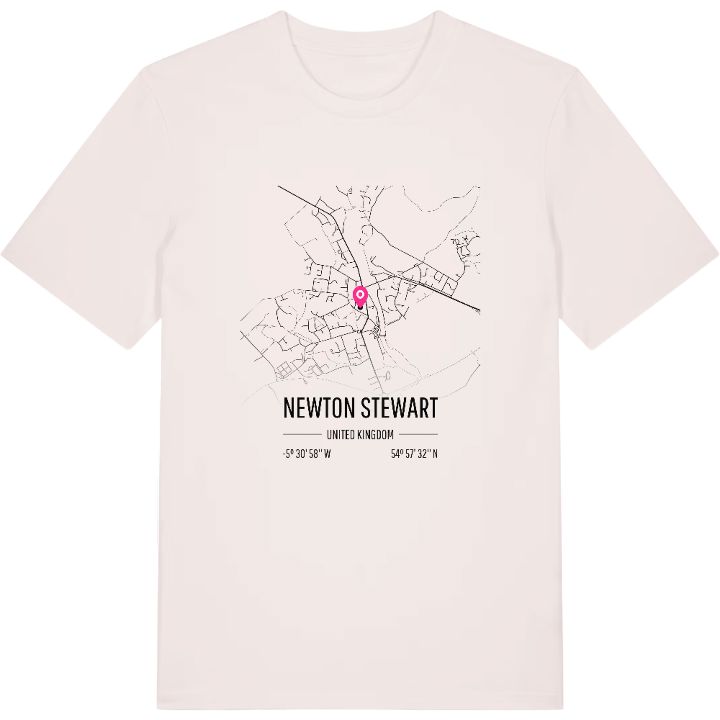 Newton Stewart karta t-shirt – t-shirt från PinShirt