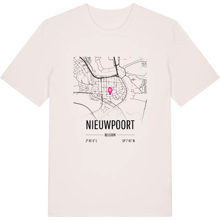 Nieuwpoort karta t-shirt – t-shirt från PinShirt